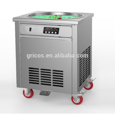 Single Thai Cold Pan big flat Ice Pan Fry Fried Ice Cream Rolls Machine/fried Ice Cream Making Machine